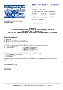 Mehr über den Artikel erfahren Einladung zur Jahreshauptversammlung